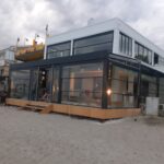 sistema de guilhotina móvel e pérgola